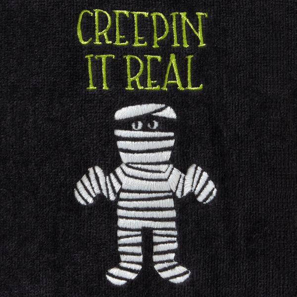 Skl Home Creepin Real 2-Piece Glow-In-The-Dark Hand Towel Set Black