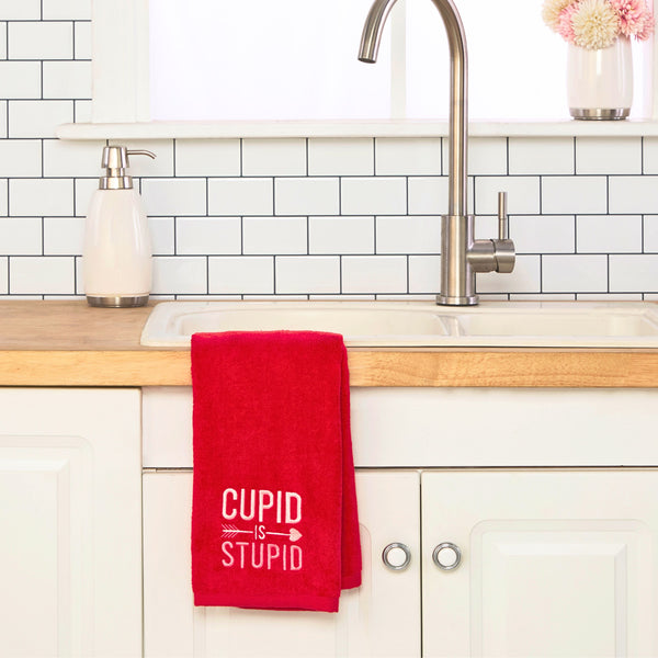 Skl Home Cupid Is Stupid 2-Piece Hand Towel Set Red