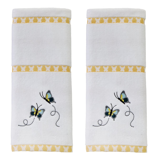 skl home Dancing Butterflies 2-Piece Hand Towel Set White