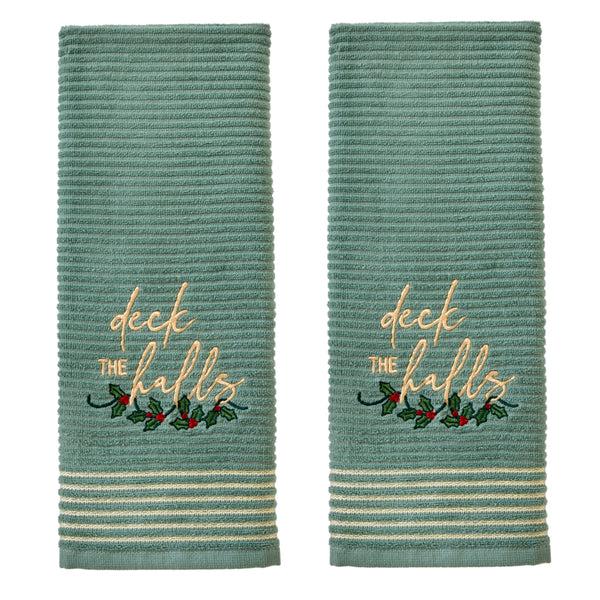 skl home Deck The Halls 2-Piece Hand Towel Set Sage