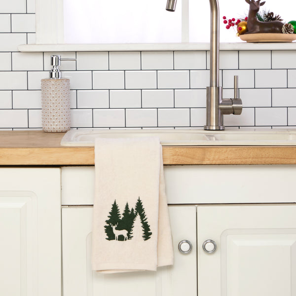 Skl Home Deer Spruce 2-Piece Hand Towel Set Natural