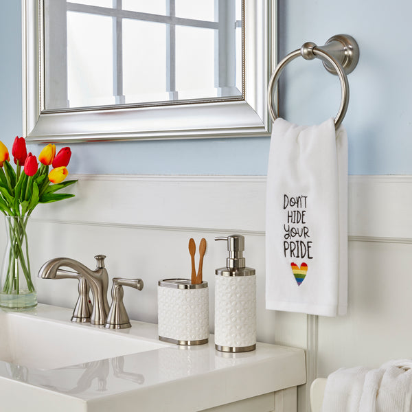 Skl Home Don't Hide Your Pride 2-Piece Hand Towel Set White
