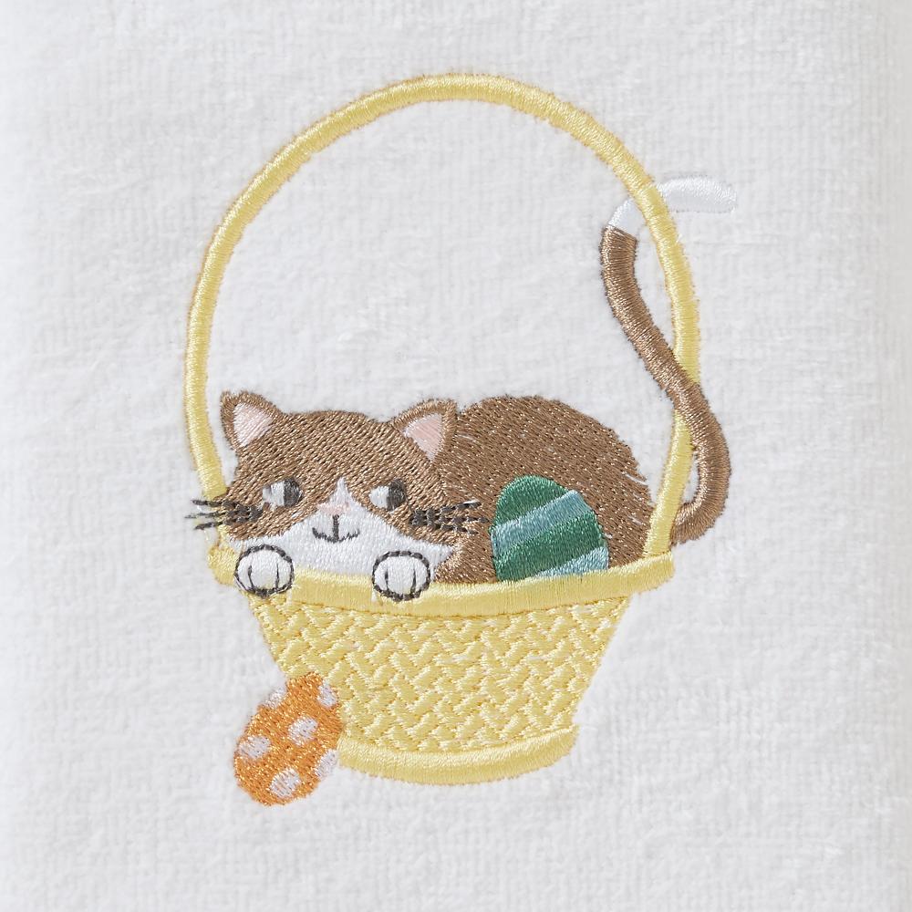 Skl Home Easter Egg Cat 2-Piece Hand Towel Set White