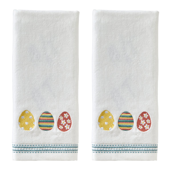 skl home Easter Egg Line 2-Piece Hand Towel Set White