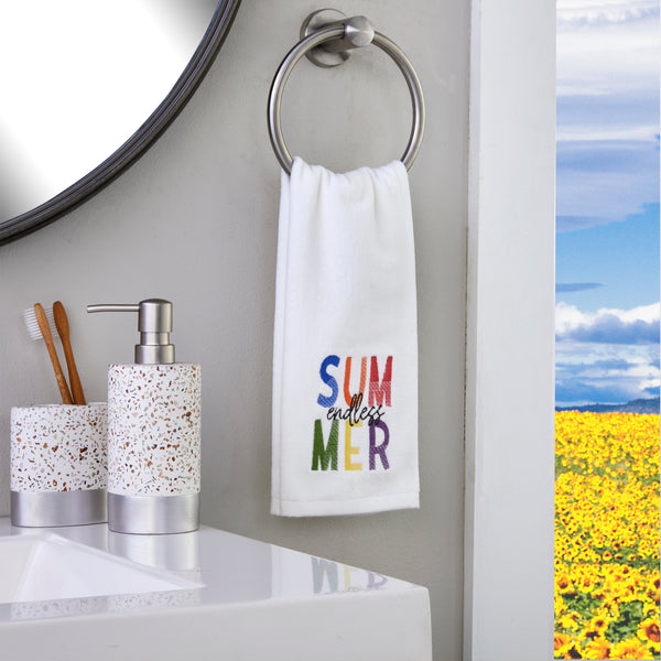 Skl Home Endless Summer 2-Piece Hand Towel Set White