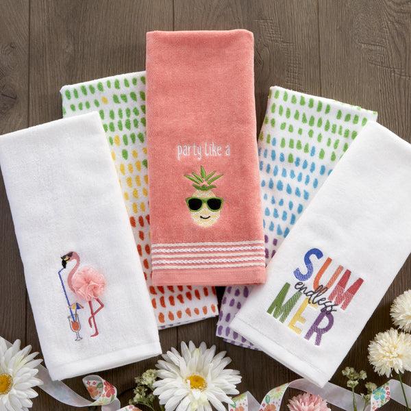 Skl Home Endless Summer 2-Piece Hand Towel Set White