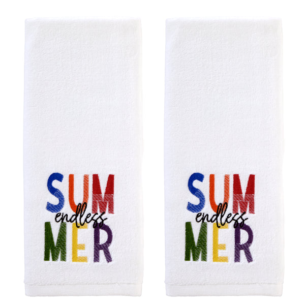 skl home Endless Summer 2-Piece Hand Towel Set White
