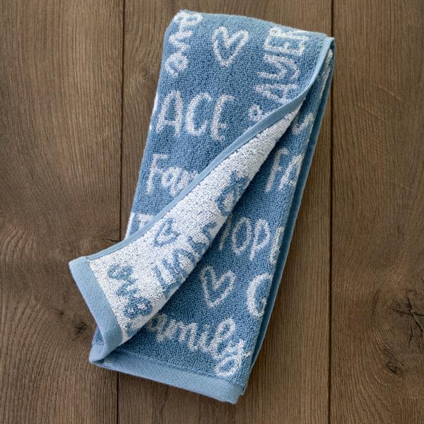 Skl Home Faithful Words 2-Piece Hand Towel Set Blue