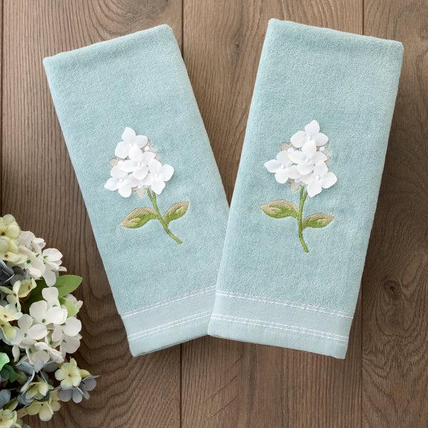 Skl Home Farm Hydrangea 2-Piece Hand Towel Set Seafoam
