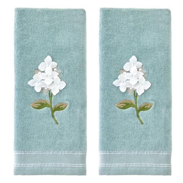 skl home Farm Hydrangea 2-Piece Hand Towel Set Seafoam