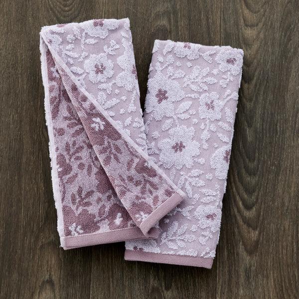Skl Home Floral Jacquard 2-Piece Hand Towel Set Lavendar