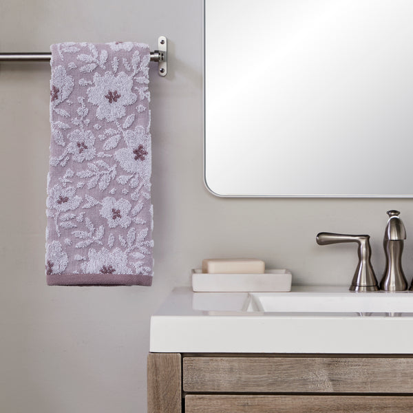 Skl Home Floral Jacquard 2-Piece Hand Towel Set Lavendar