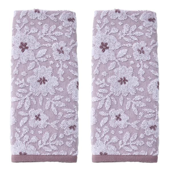 skl home Floral Jacquard 2-Piece Hand Towel Set Lavendar