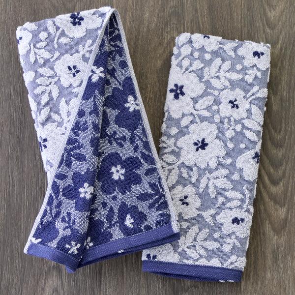 Skl Home Floral Jacquard 2-Piece Hand Towel Set Twilight