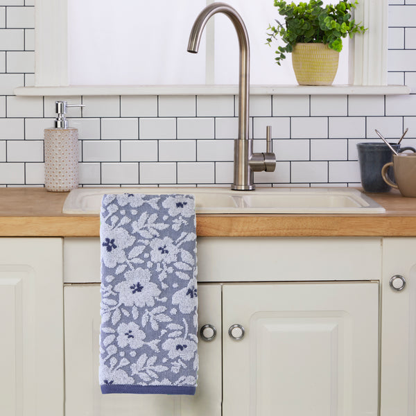 Skl Home Floral Jacquard 2-Piece Hand Towel Set Twilight