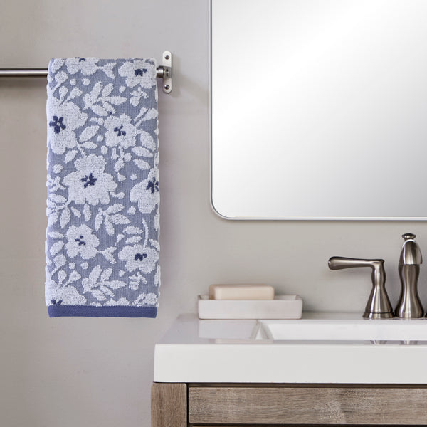 Skl Home Floral Jacquard 2-Piece Hand Towel Set Twilight