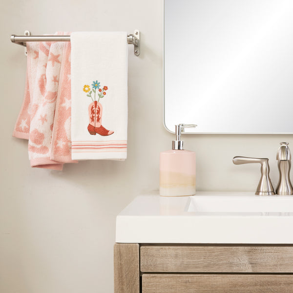 Skl Home Flowers In Boot 2-Piece Hand Towel Set Natural/Blush