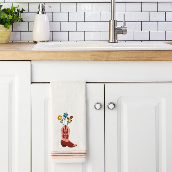 Skl Home Flowers In Boot 2-Piece Hand Towel Set Natural/Blush