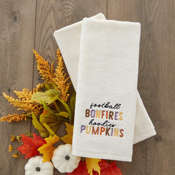 Skl Home Football Bonfires Hoodies Pumpkins 2-Piece Hand Towel Set Natural