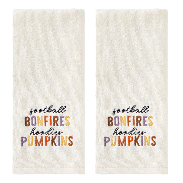 skl home Football Bonfires Hoodies Pumpkins 2-Piece Hand Towel Set Natural