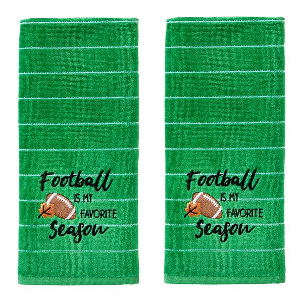 skl home Football Is My Favorite Season 2-Piece Hand Towel Set Green