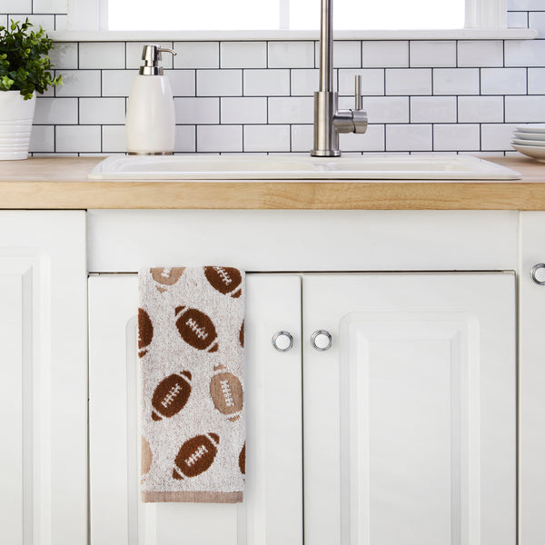 Skl Home Football Jacquard 2-Piece Hand Towel Set Brown