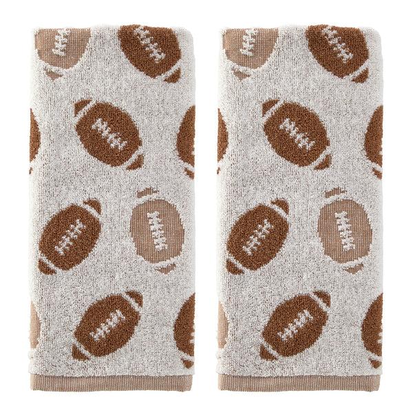 skl home Football Jacquard 2-Piece Hand Towel Set Brown
