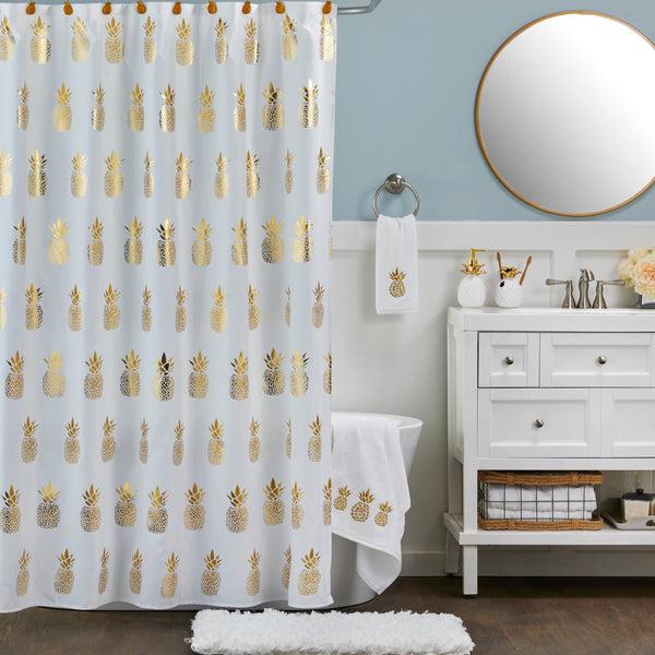 Skl Home Gilded Pineapple 2-Piece Hand Towel Set White