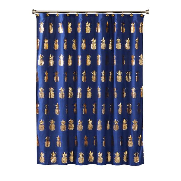 Skl Home Gilded Pineapple Fabric Shower Curtain Navy