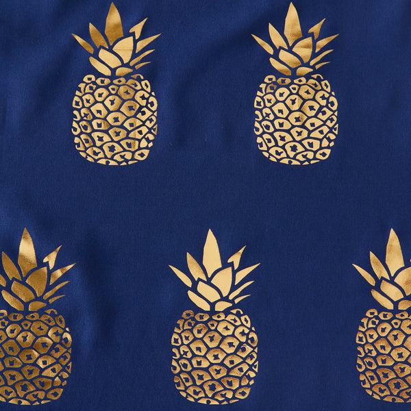 Skl Home Gilded Pineapple Fabric Shower Curtain Navy