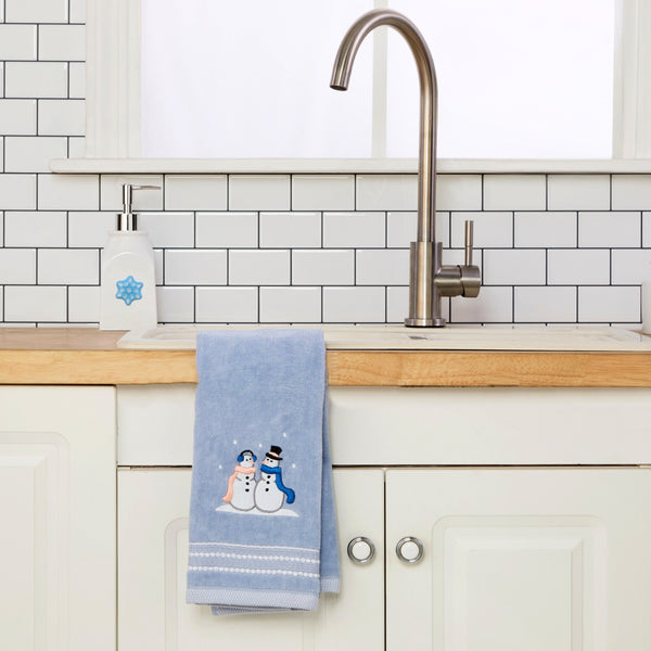 Skl Home Glitz Snowcouple 2-Piece Hand Towel Set Blue