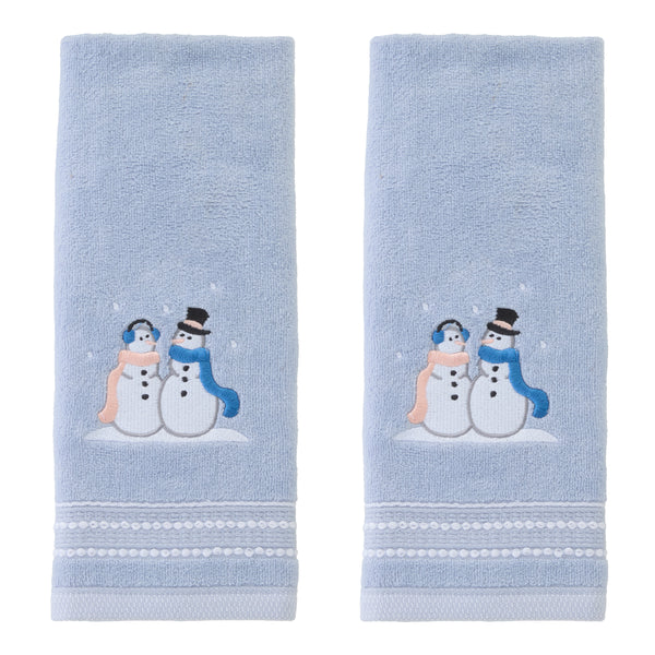 skl home Glitz Snowcouple 2-Piece Hand Towel Set Blue