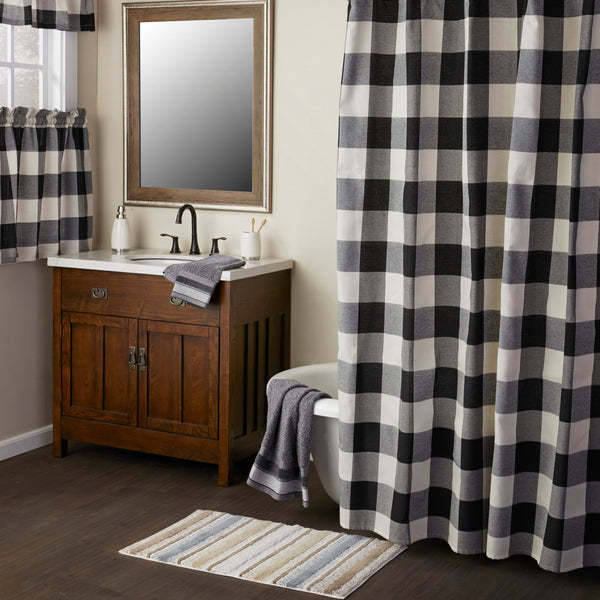 Skl Home Grandin Fabric Shower Curtain Black/Natural