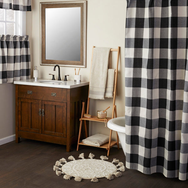 skl home Grandin Fabric Shower Curtain Black/Natural