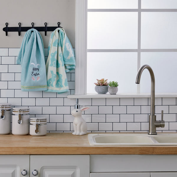 Skl Home Happy Easter Bunny 2-Piece Hand Towel Set Aqua