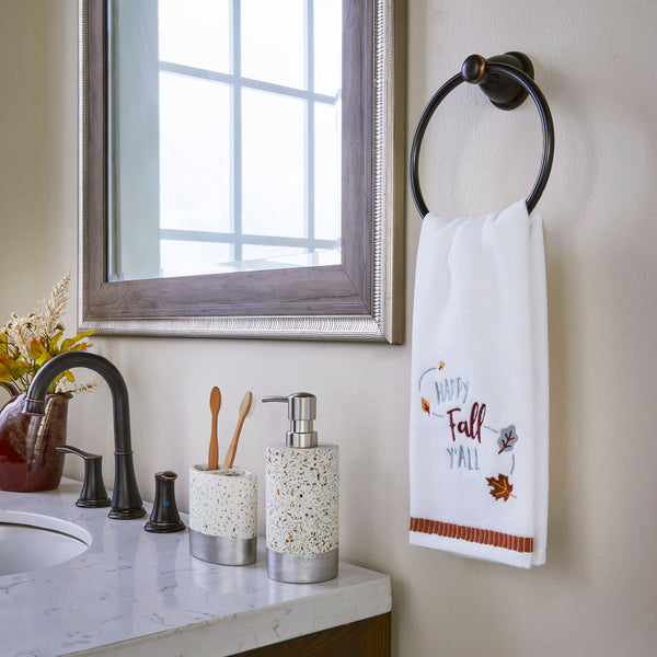 Skl Home Happy Fall Y'All 2-Piece Hand Towel Set White