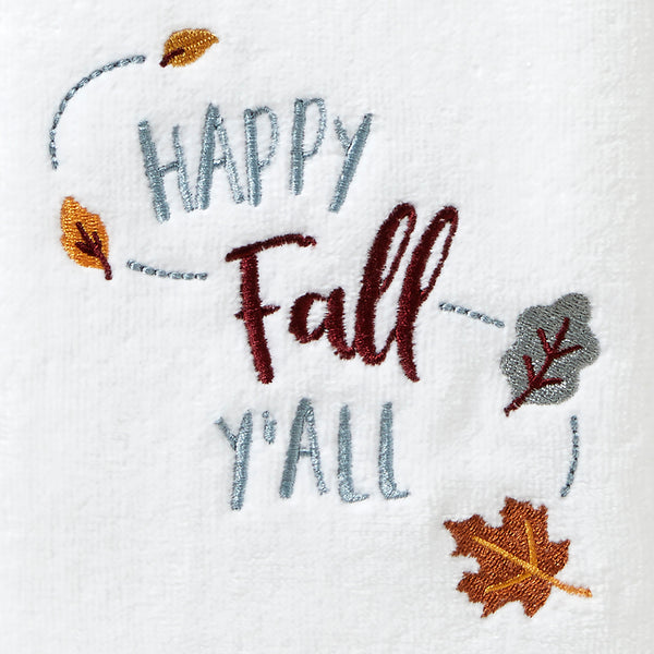 Skl Home Happy Fall Y'All 2-Piece Hand Towel Set White