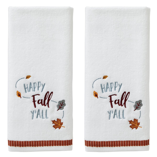 skl home Happy Fall Y'All 2-Piece Hand Towel Set White