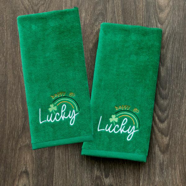 Skl Home Happy Go Lucky 2-Piece Hand Towel Set Green