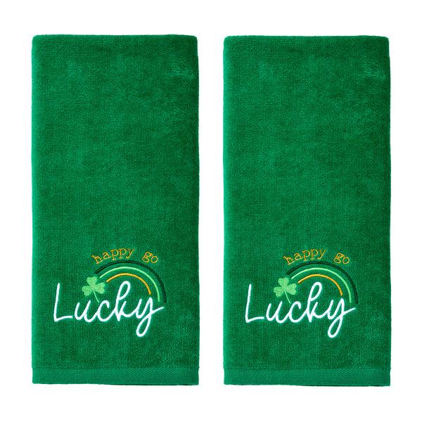 skl home Happy Go Lucky 2-Piece Hand Towel Set Green