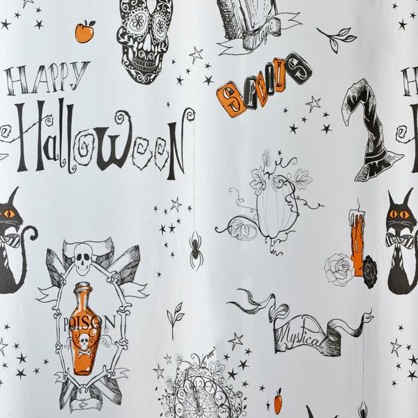 Skl Home Happy Halloween PEVA Shower Curtain & Hook Set Multi