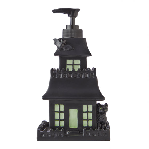 skl home Haunted House Glow-In-The-Dark Lotion/Soap Dispenser Black