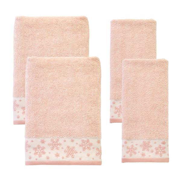 skl home Heather Snowflake 4pc Bath & Hand Towel Set Blush
