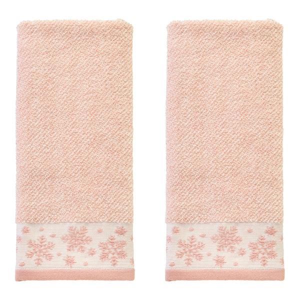 skl home Heather Snowflake Jacquard 2-Piece Hand Towel Set Blush