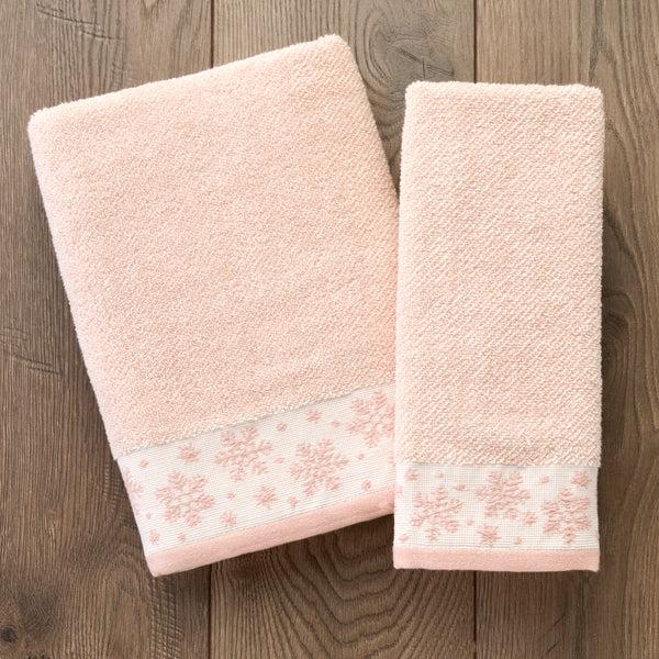 Skl Home Heather Snowflake Jacquard Bath Towel Blush