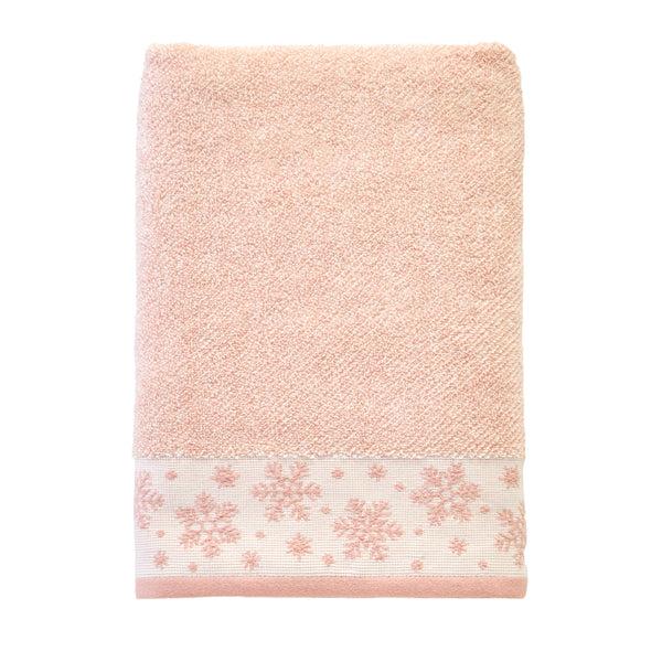 skl home Heather Snowflake Jacquard Bath Towel Blush