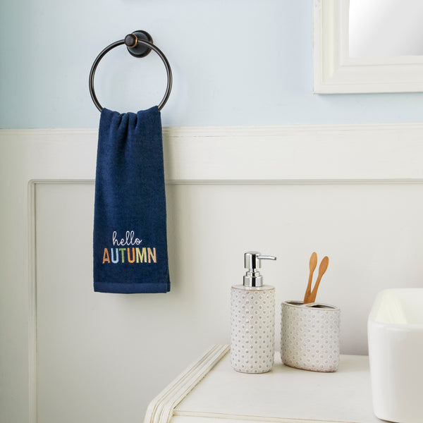 Skl Home Hello Autumn 2-Piece Hand Towel Set Navy/Multi