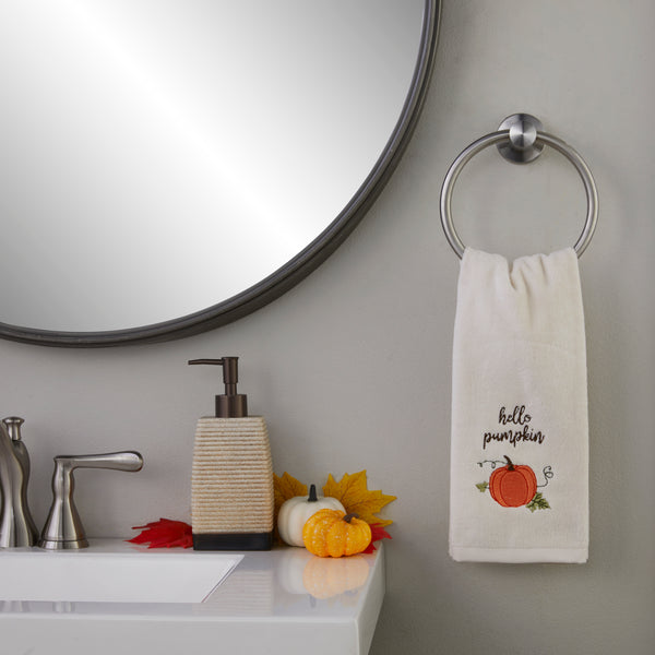 Skl Home Hello Pumpkin 2-Piece Hand Towel Set Natural