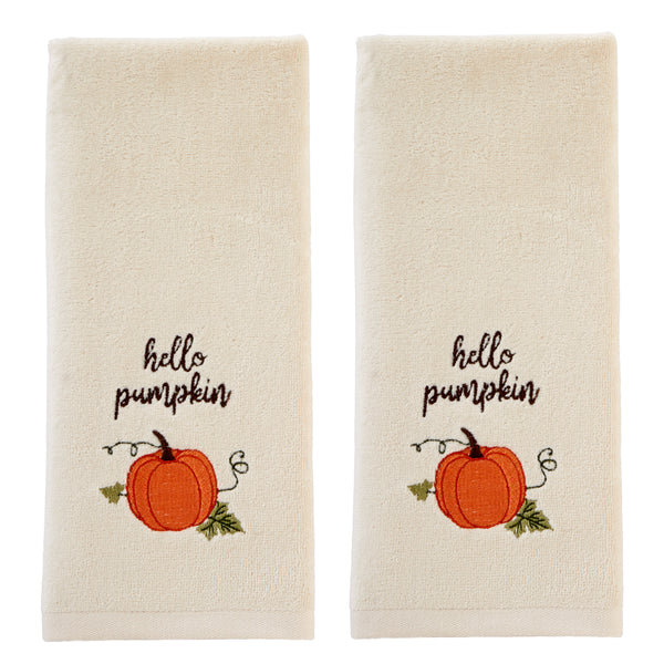 skl home Hello Pumpkin 2-Piece Hand Towel Set Natural