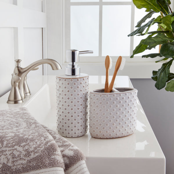 Skl Home Hobnail Lotion/Soap Dispenser Cream/Natural